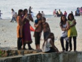 Girls on the beach at Cochin.
